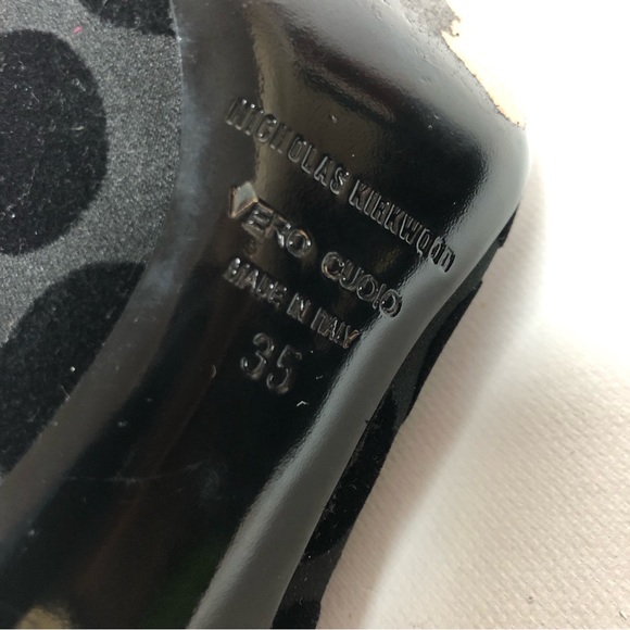 Nicholas Kirkwood Maeva Pearl Polka Dot Heels Sz 35 Velvet Pointed Toe Pumps - Picture 9 of 9